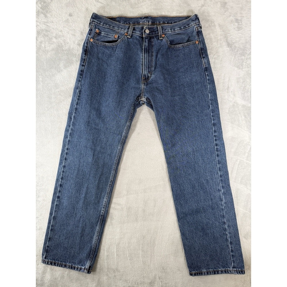 Levis 505 Jeans Mens 36x30 Blue Denim Regular Fit Straight Leg